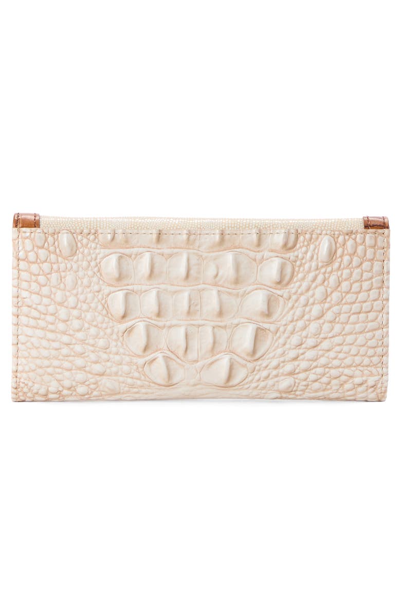 Brahmin Veronica Croc Embossed Leather Wallet, Alternate, color, Ivory