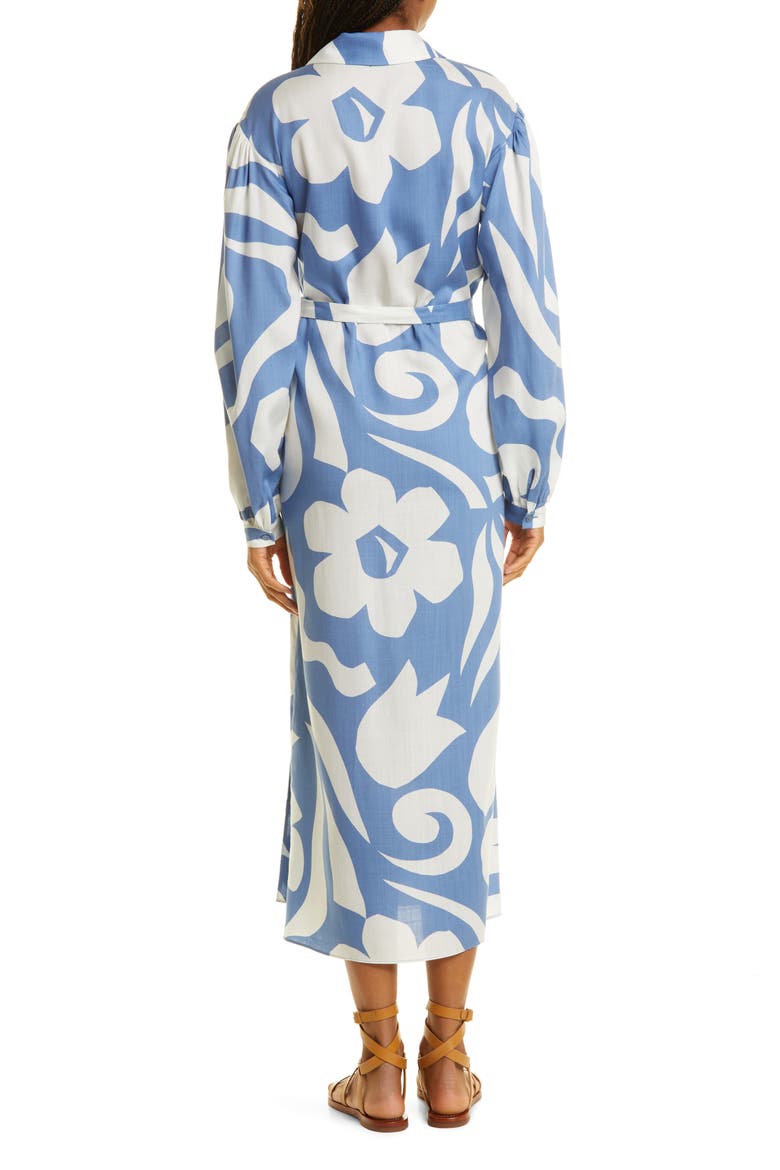 Silhouette Fleur Long Sleeve Wrap Dress, Alternate, color, SILHOUETTE FLEUR FRE