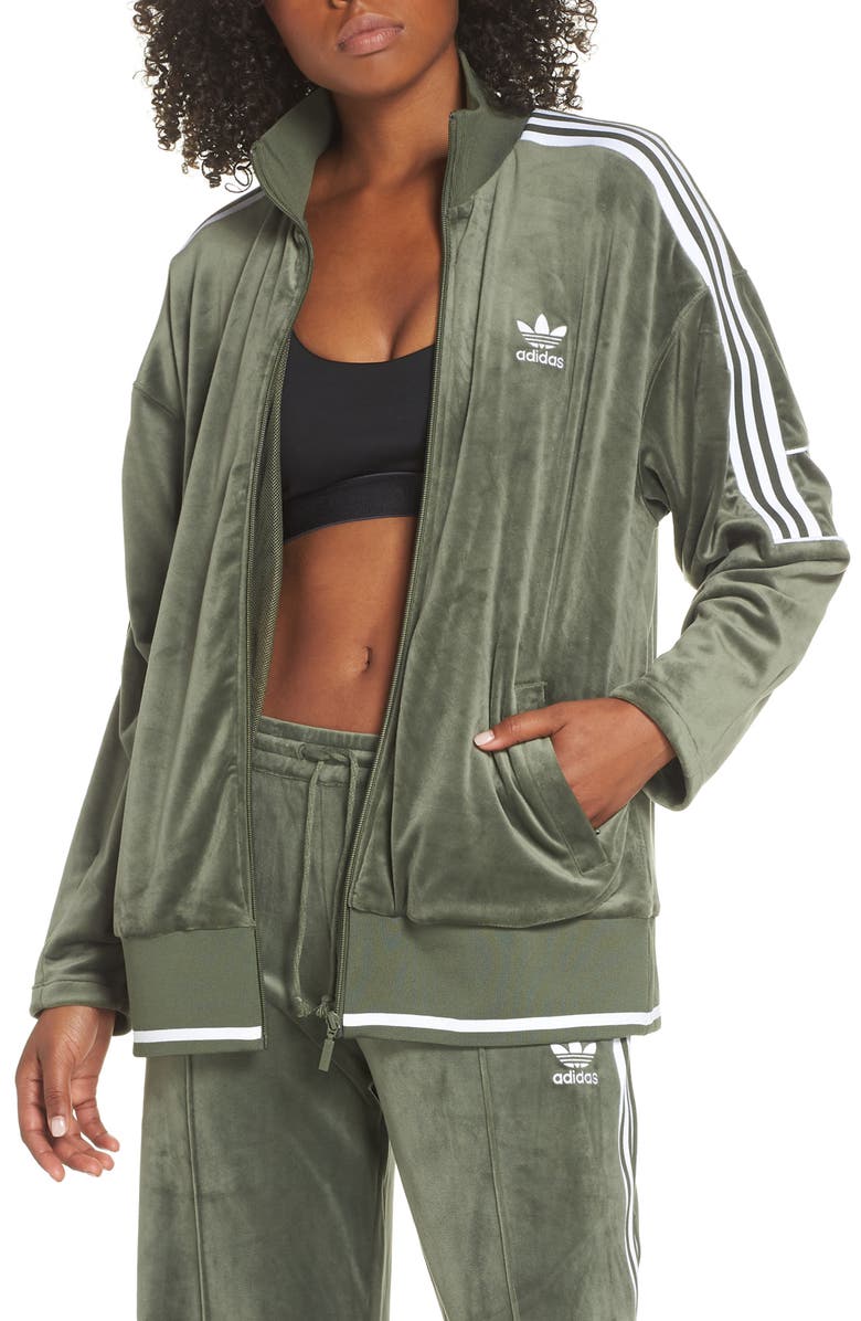 adidas Originals Velvet Track Jacket, Main, color, 