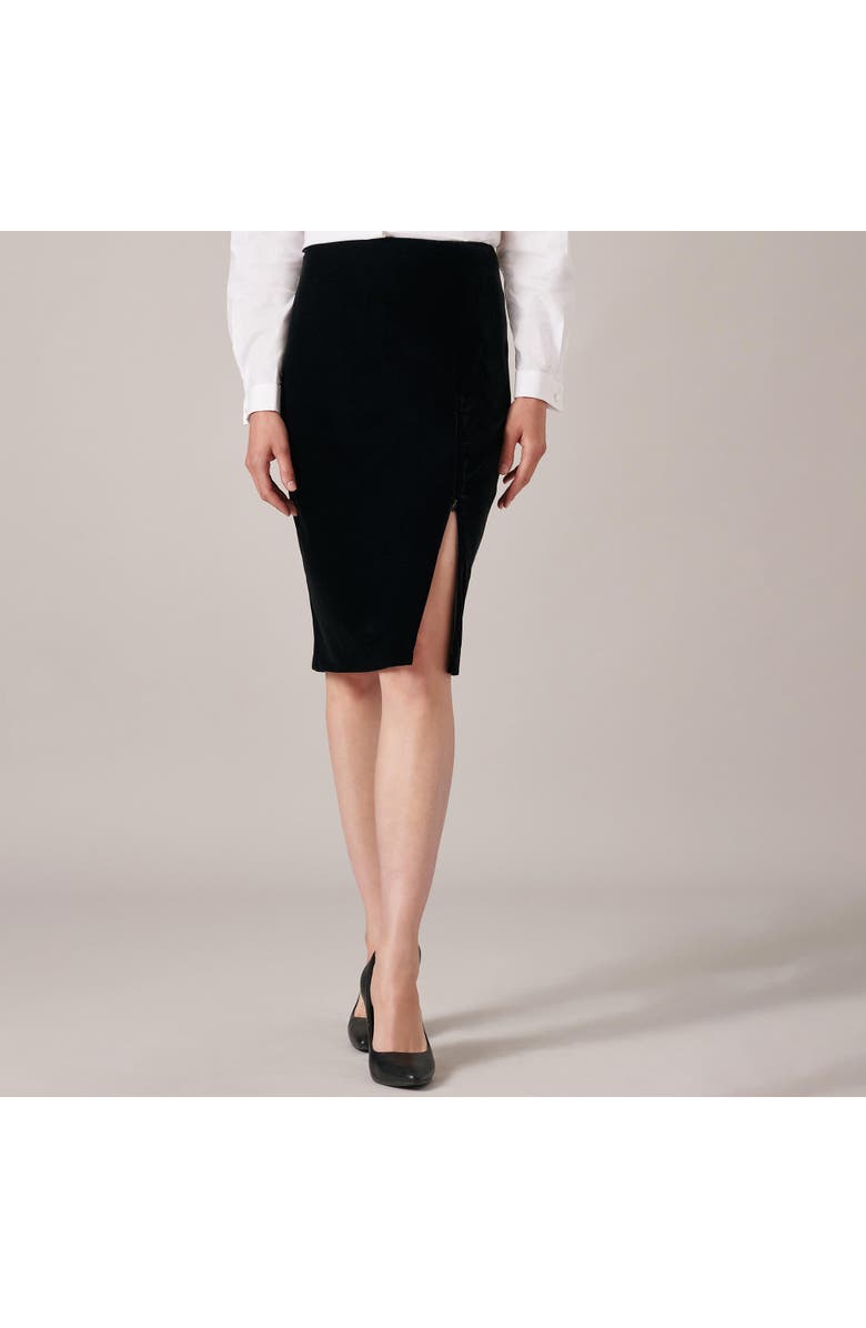Anne Fontaine Women 's Skirt  Etoile Black Designer Skirt With Adjustable Zippered Waist And Side Slit, Alternate, color, Black