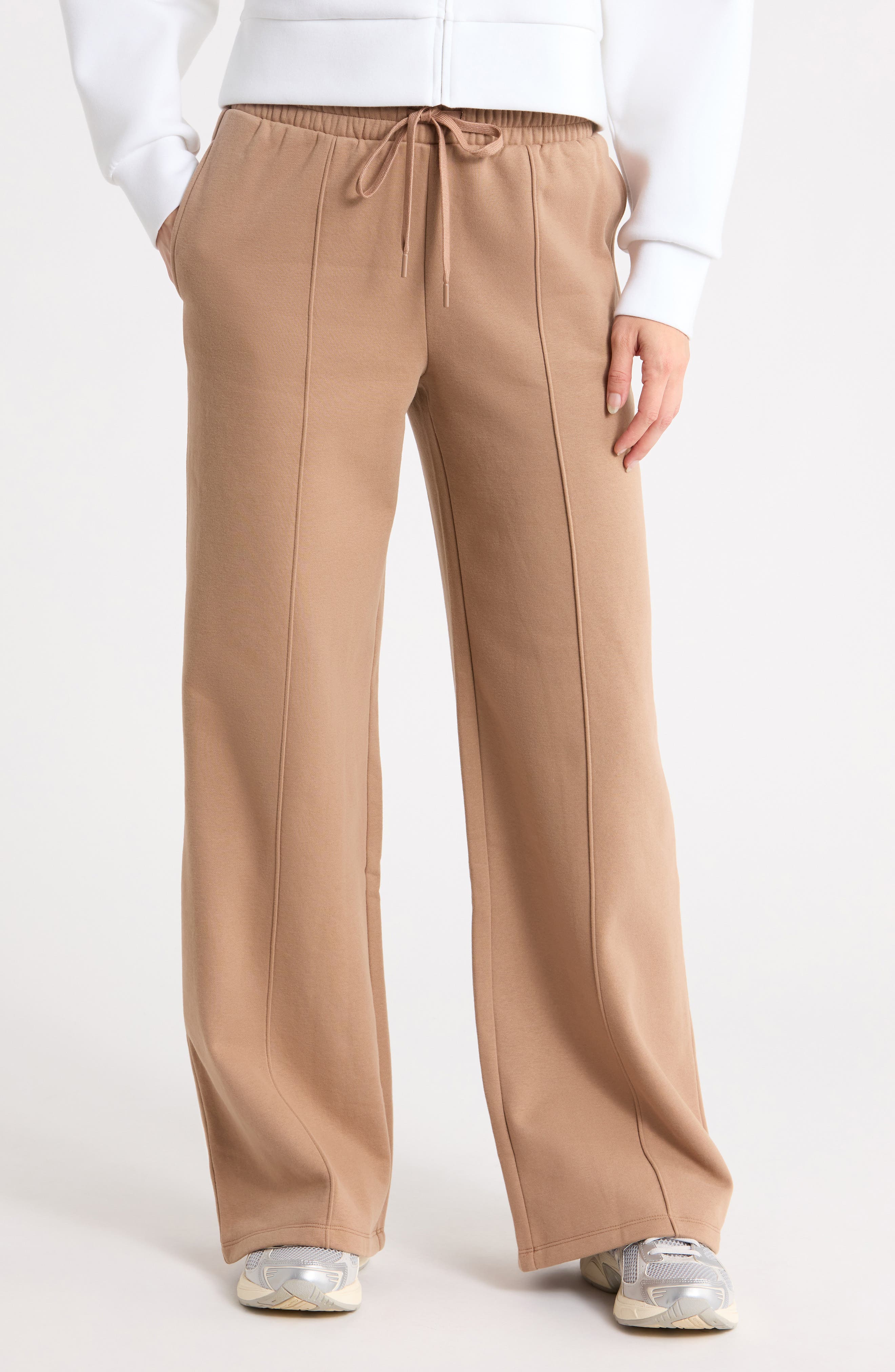 LuxeFleece Pintuck Wide Leg Pants
