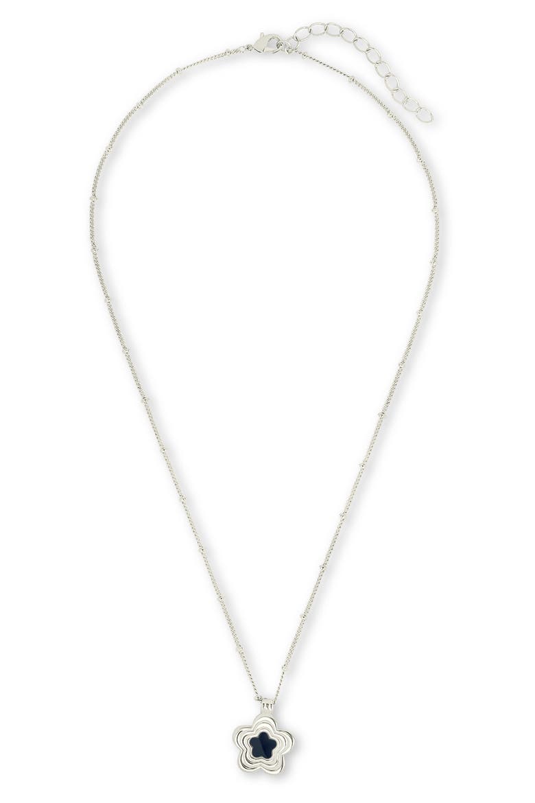 Floral Pendant Necklace, Alternate, color, SILVER