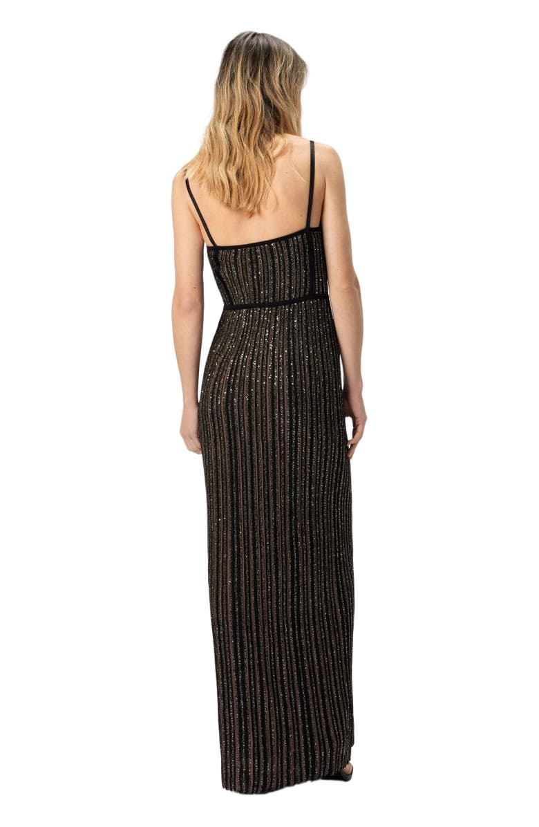 Missoni Sleeveless Long Dress With Lamé Stripes, Alternate, color, Black & Brown