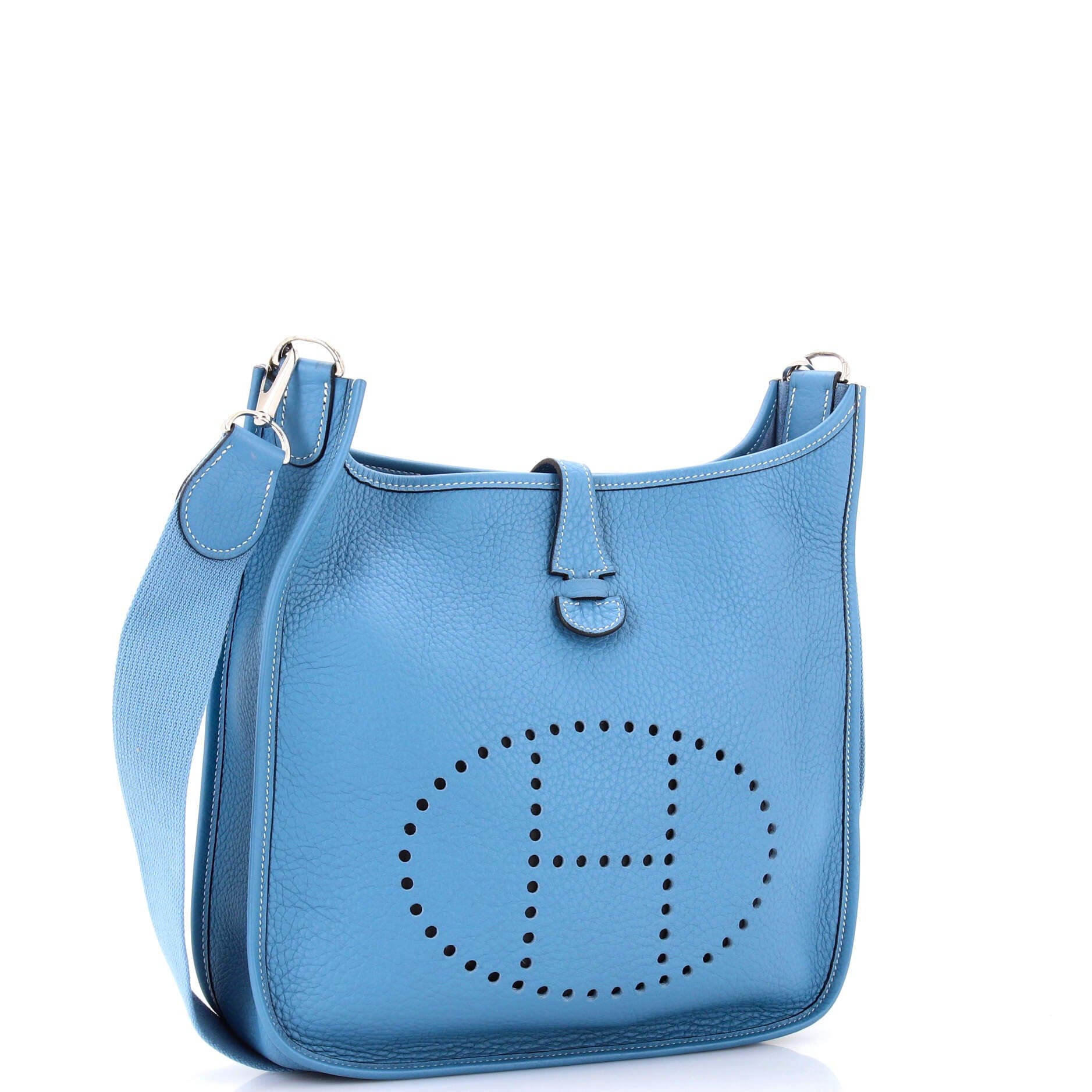 Pre-Owned Hermes Evelyne Bag Gen I Clemence PM, Alternate, color, Bleu Jean