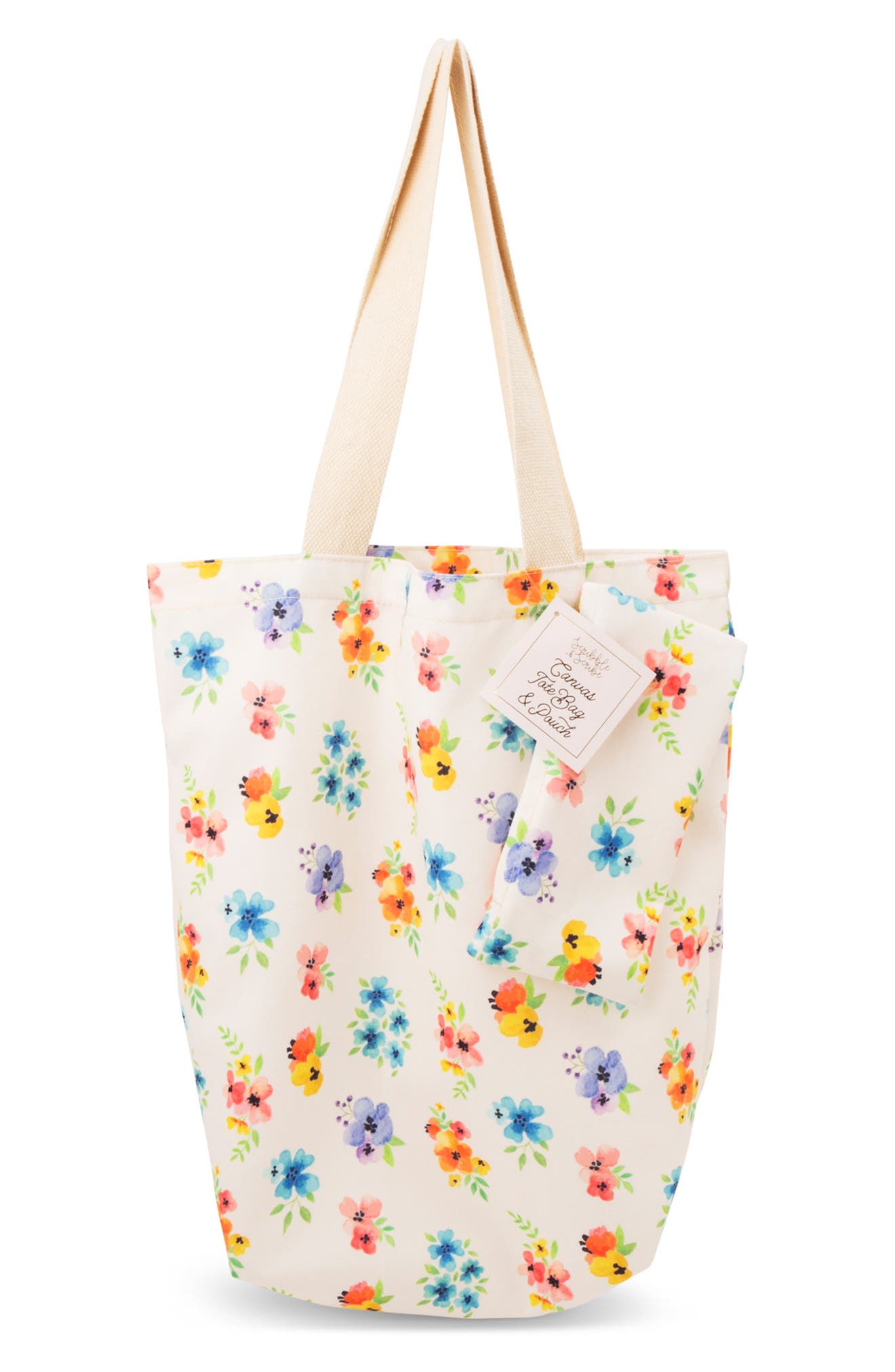 Core Home Floral Canvas Tote Bag, Alternate, color, White Multi