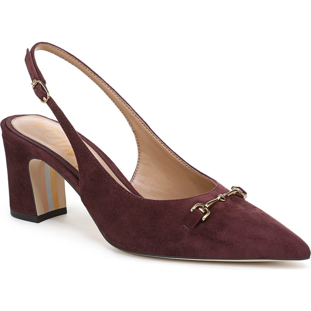 Sam Edelman Waller Pointed Toe Slingback Pump In Burgundy