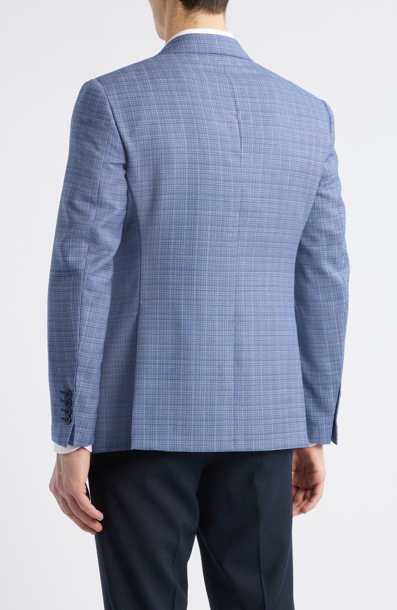 Emporio Armani Blue Microcheck Wool Sport Coat, Alternate, color, Solid Medium Blue