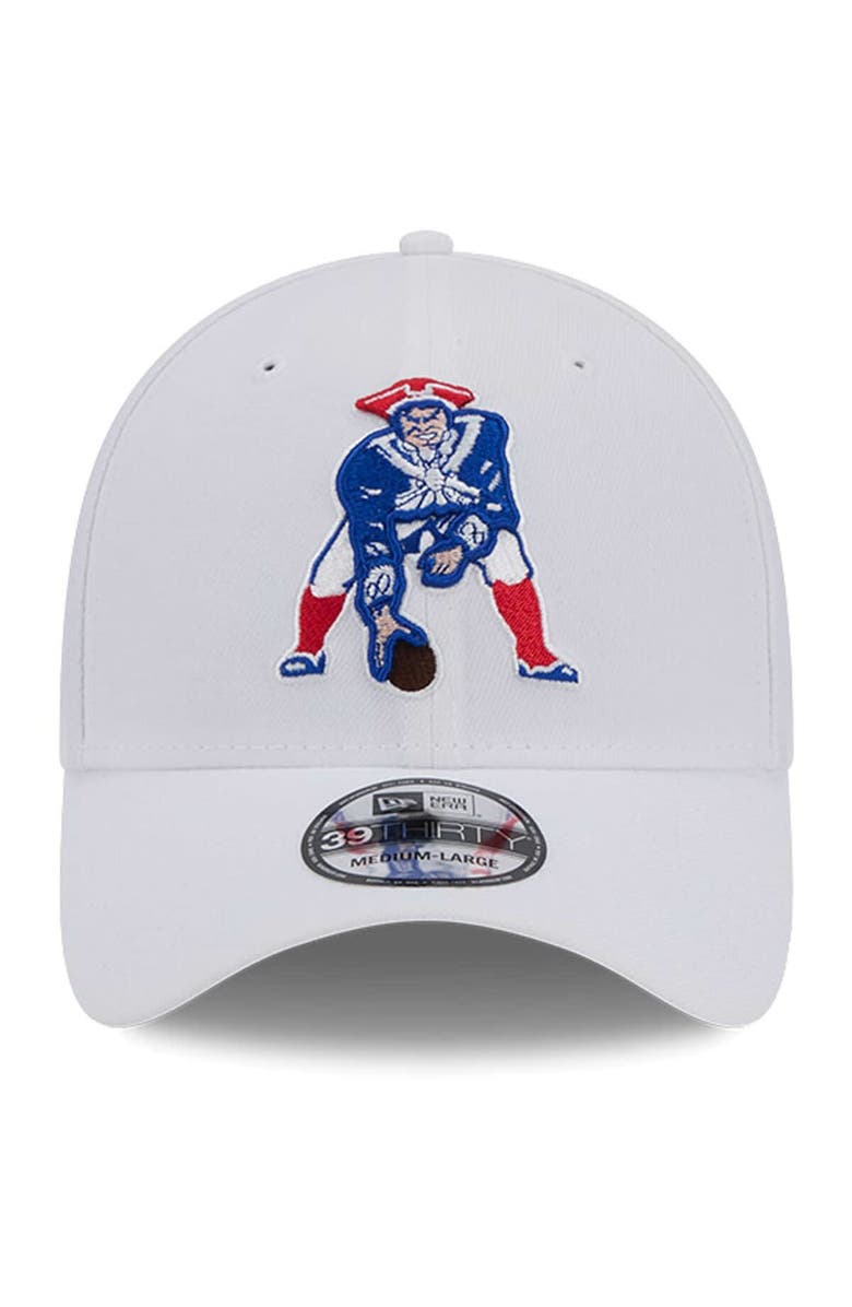 New Era Men's New Era White New England Patriots Throwback 39THIRTY Flex Hat, Alternate, color, White