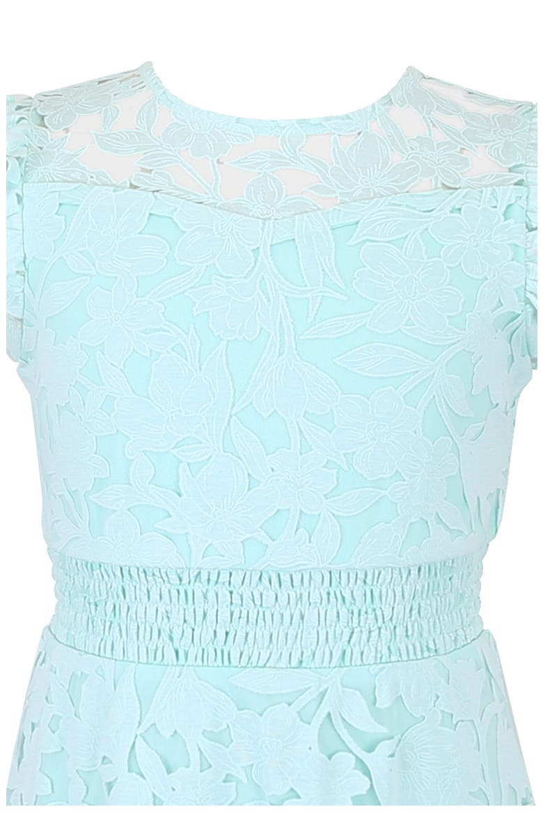 Kids' Burnout Lace Overlay Party Dress, Alternate, color, MINT