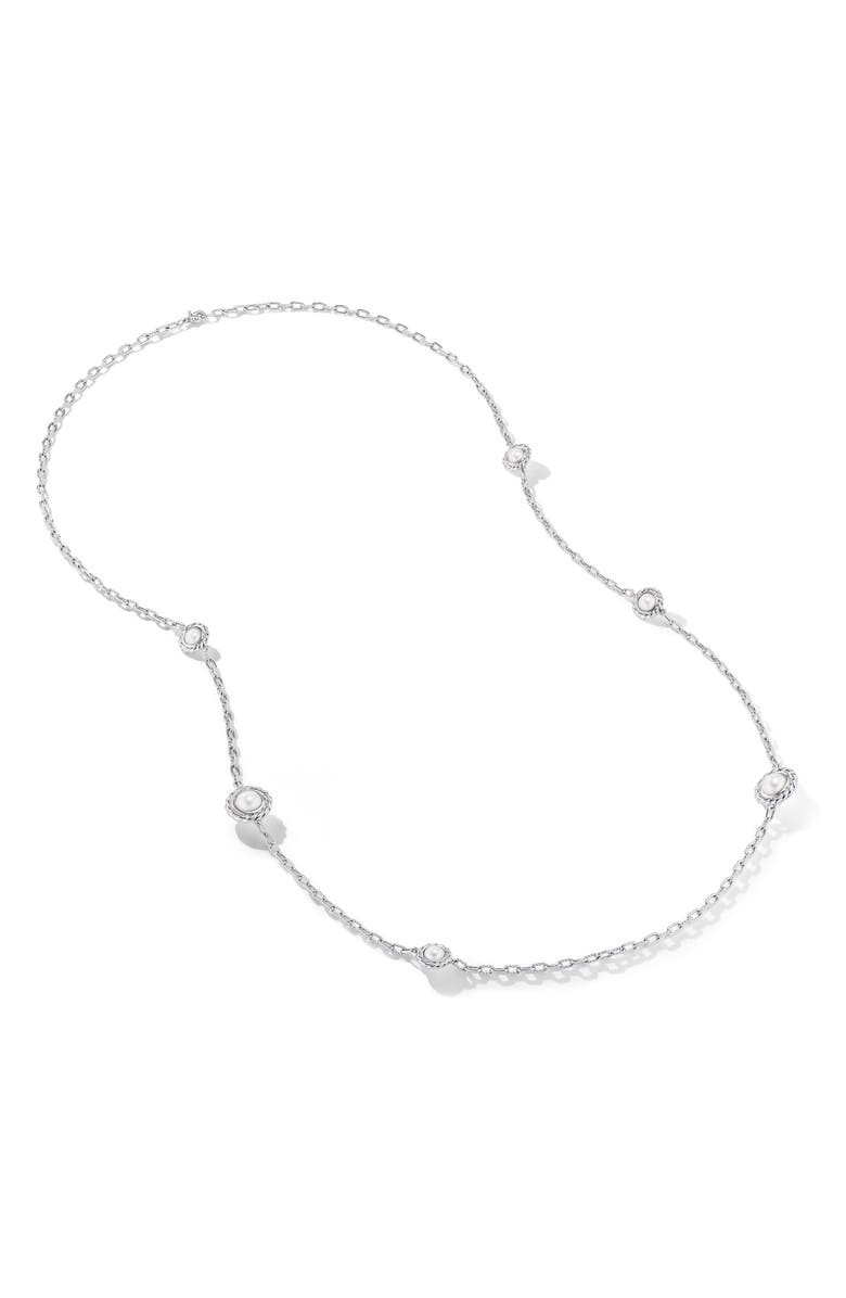 David Yurman Pearl Classics Station Chain Necklace in Sterling Silver, 3mm, Alternate, color, 