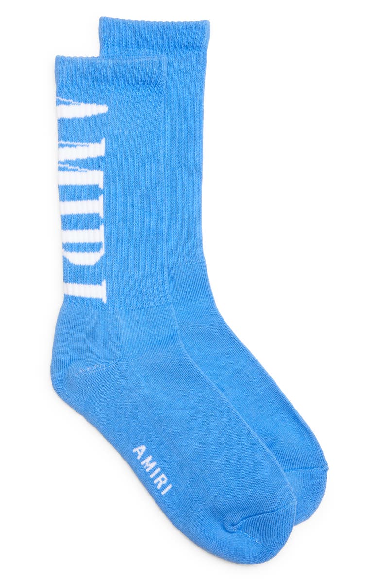 AMIRI Vertical Logo Rib Crew Socks, Main, color,
