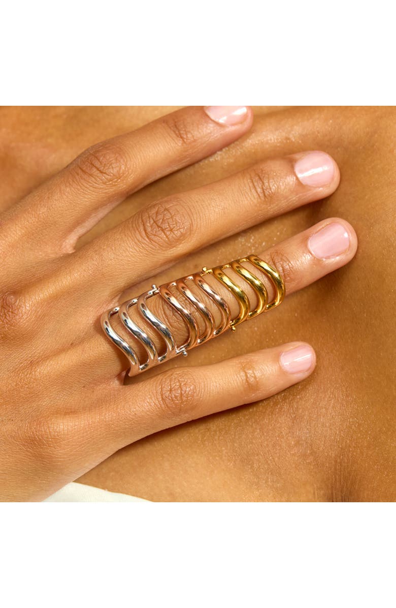 Lucy Quartermaine Tri Tone Waterfall Armour Ring, Alternate, color, Sterling Silver