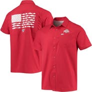 Columbia Men's Columbia PFG Scarlet Ohio State Buckeyes Slack Tide Camp Button-Up Shirt
