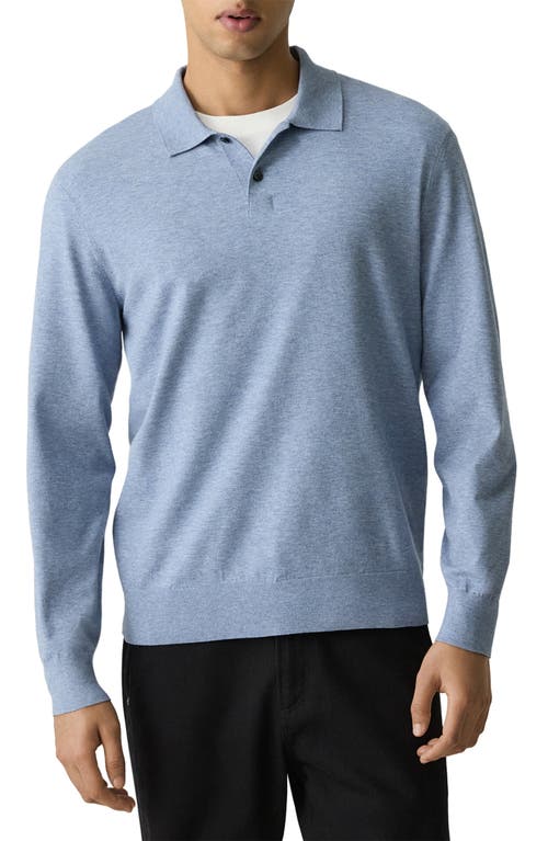 Theory Goris Long Sleeve Polo In Blue