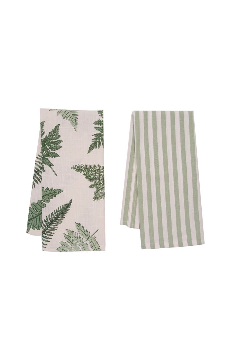 C&F Home Botanical Forest 100% Cotton Graphic Print Set of 2 Handtowels, Main, color, Green
