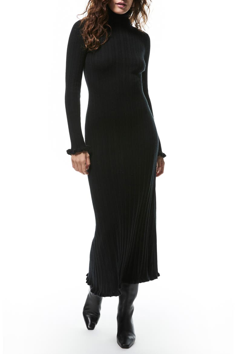 Zephyr Long Sleeve Cashmere Sweater Dress, Main, color, BLACK