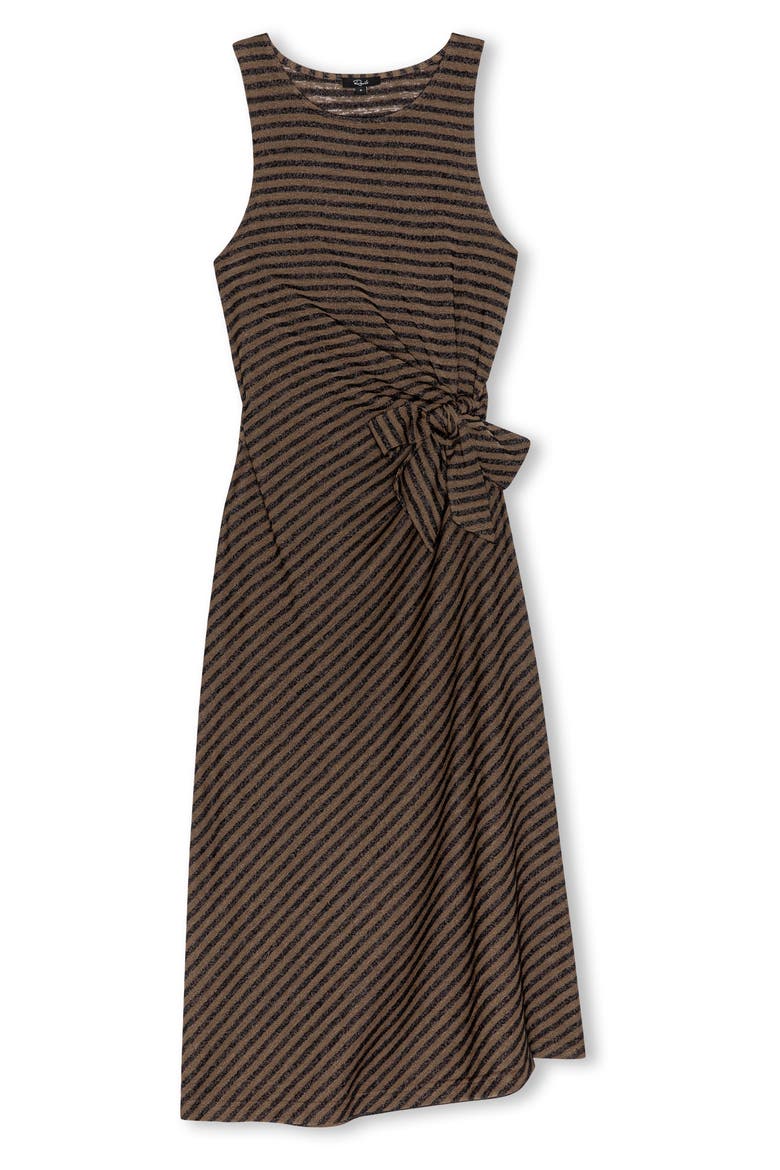 Ricky Tie Waist Sleeveless Knit Midi Dress, Alternate, color, ONYX COCOA STRIPE
