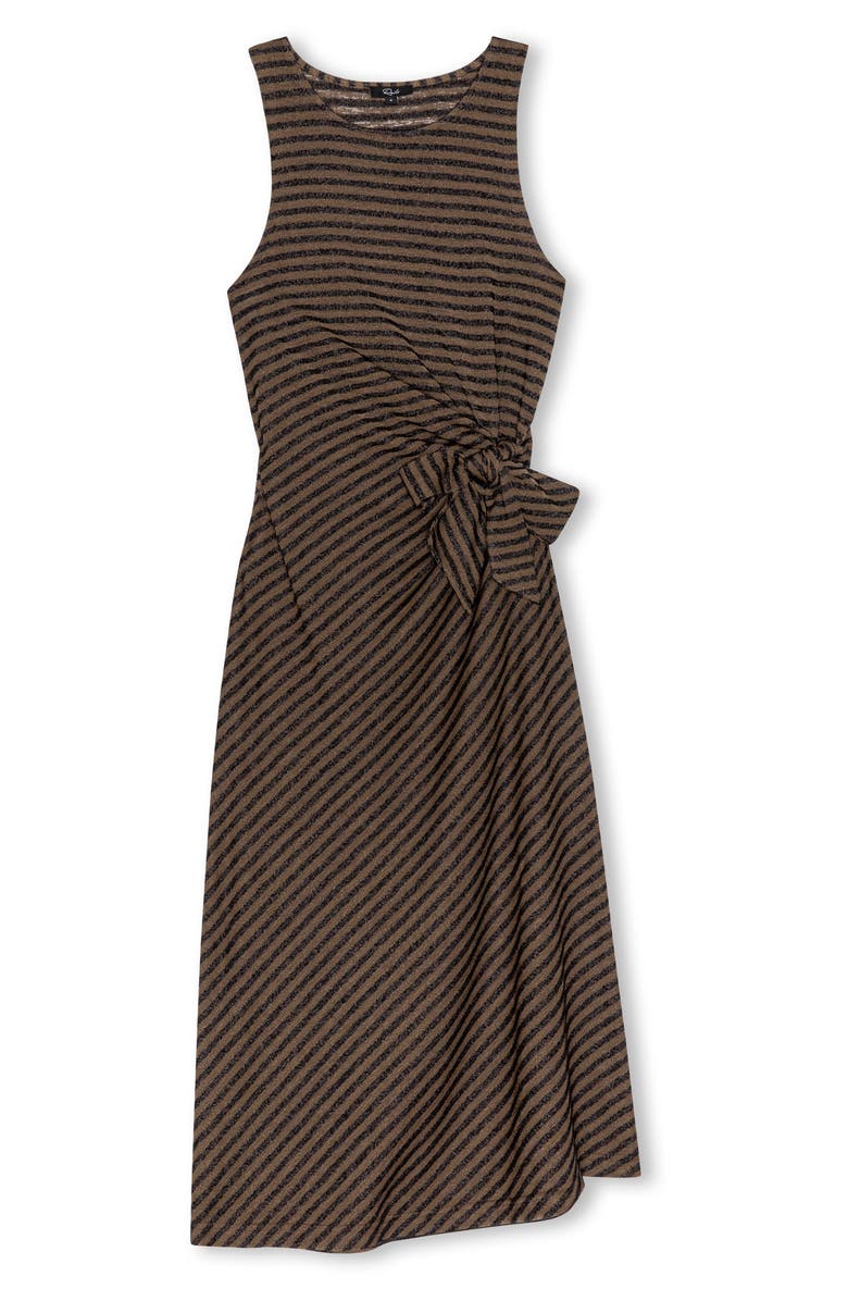 Rails Ricky Tie Waist Sleeveless Knit Midi Dress, Alternate, color, Onyx Cocoa Stripe