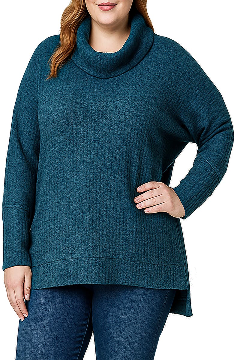 Standards & Practices Turtleneck Dolman Sleeve Rib Top, Main, color, Steel Blue