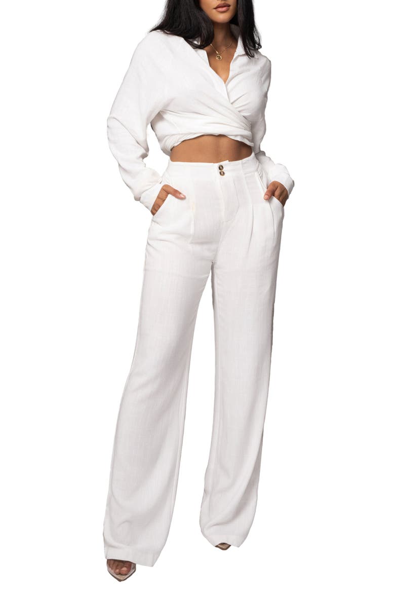 Thea Linen Pants, Alternate, color, Ivory