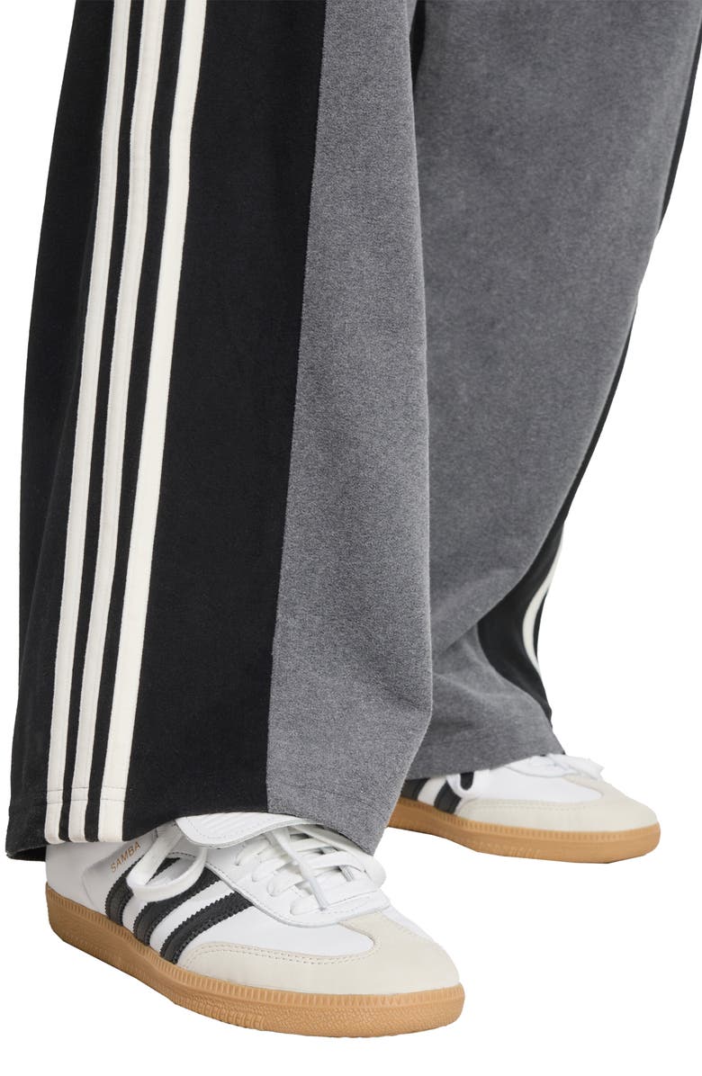 adidas Fleece Track Pants, Alternate, color, Grey/ Black/ Off White/ Grey