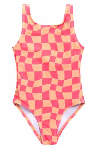Kids' Wavy Checks One-Piece Swimsuit