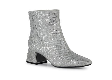 Rhinestone Block Heel  Bootie