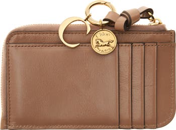 Chloé Small Alphabet Zip Leather Card Holder | Nordstrom