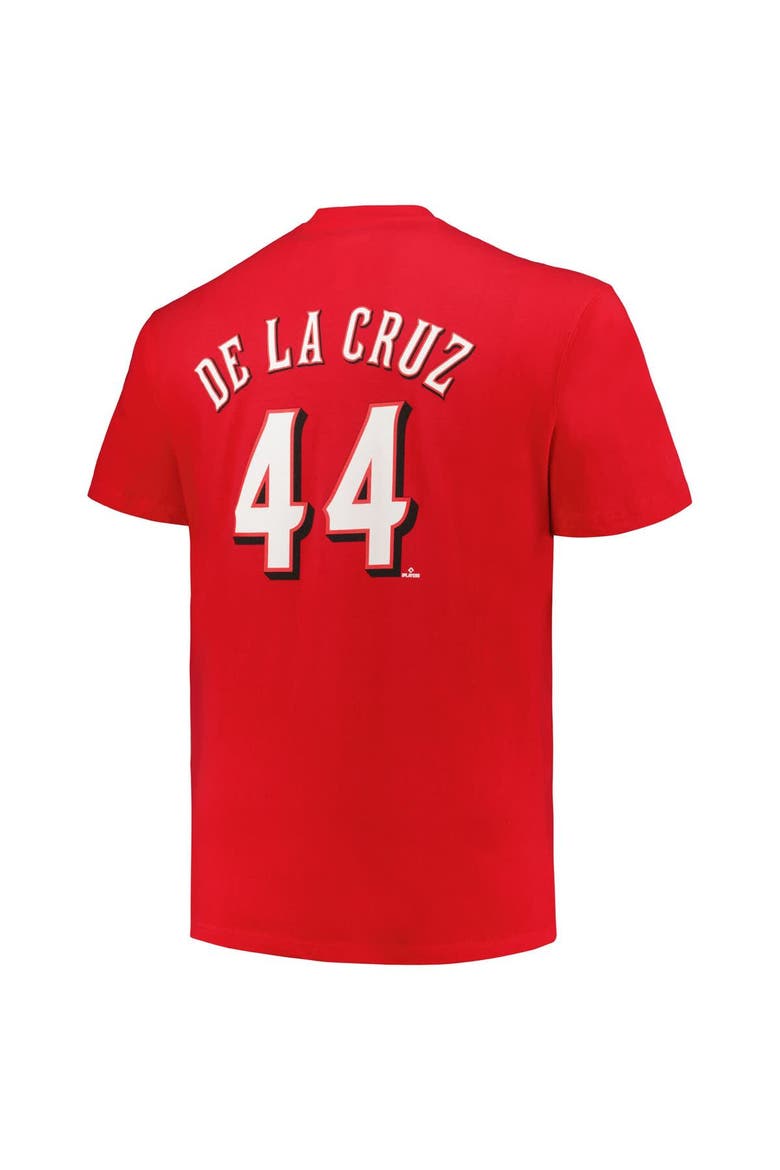 Men's Elly De La Cruz Red Cincinnati Reds Big & Tall Name & Number T-Shirt, Alternate, color, Red