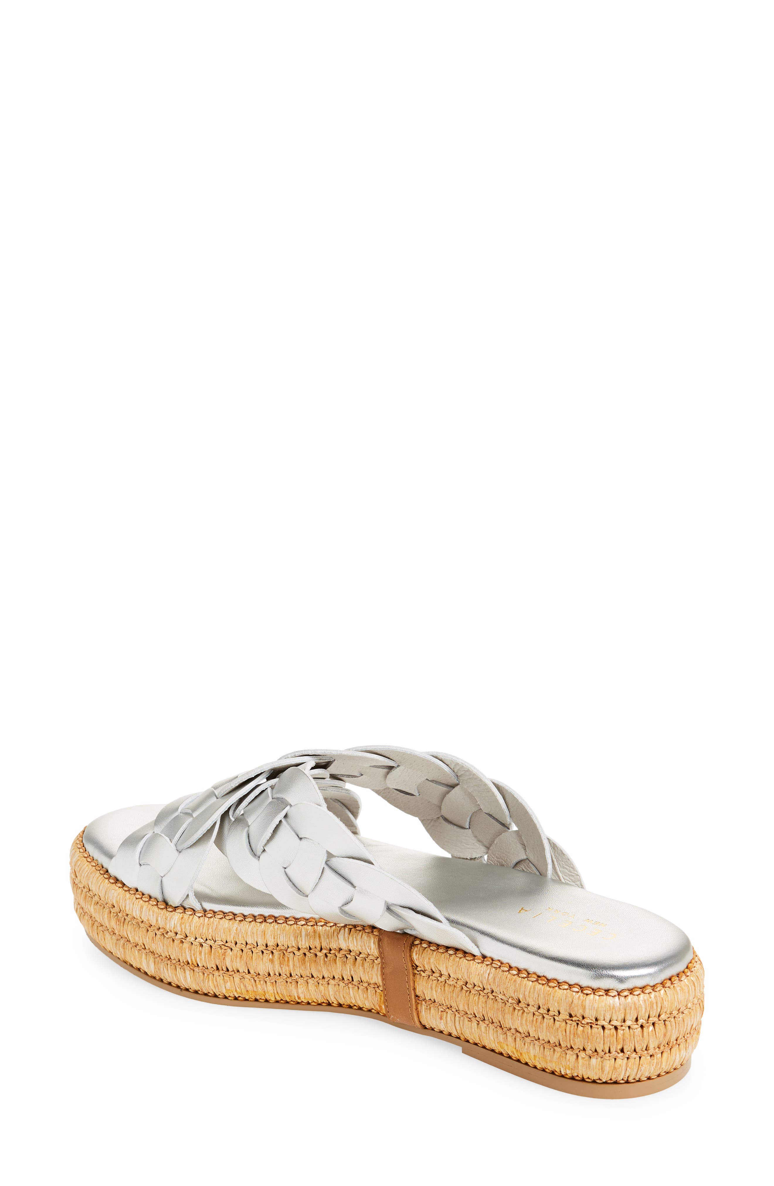 Cecelia New York Gester Platform Slide Sandal, Alternate, color, Silver