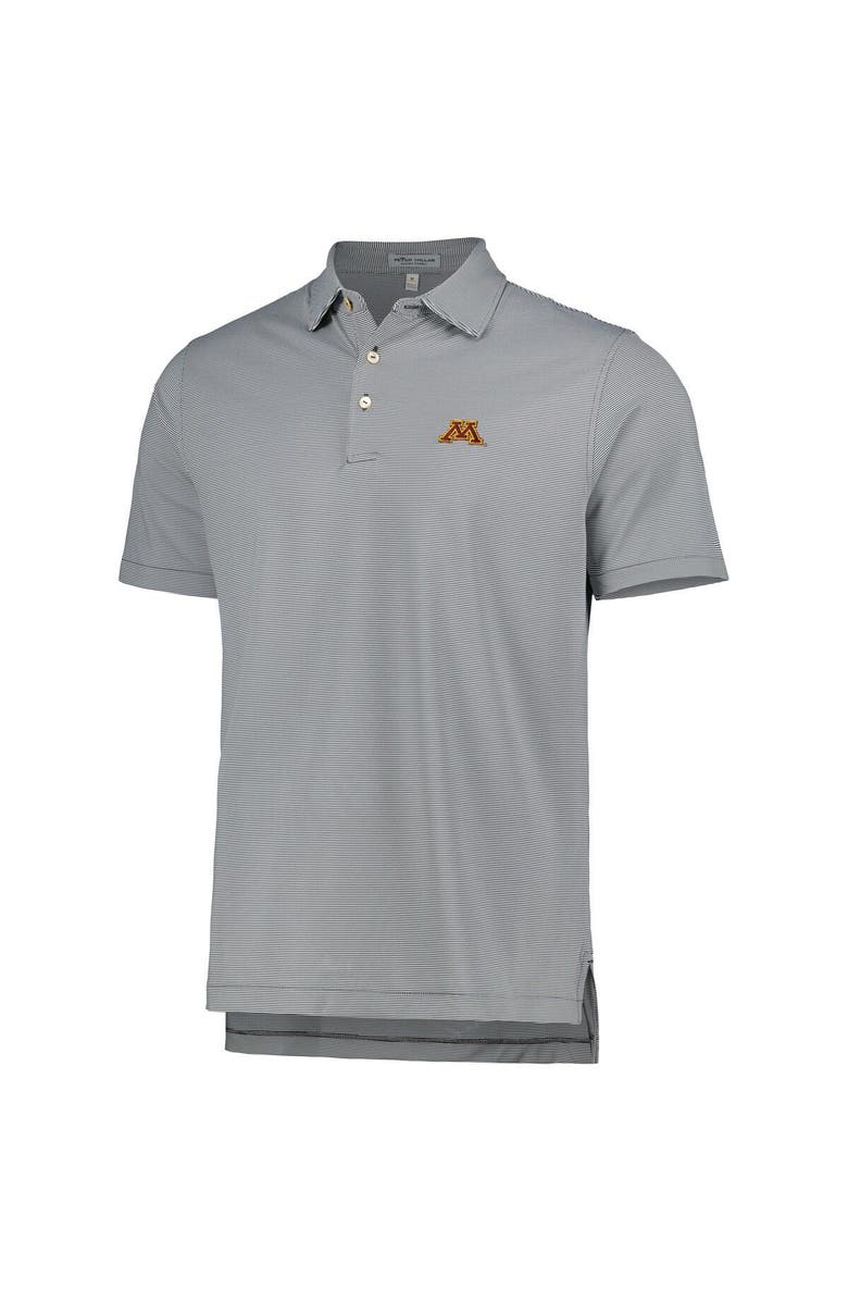 Peter Millar Men's Peter Millar Gray Minnesota Golden Gophers Jubilee Striped Performance Jersey Polo, Alternate, color, 