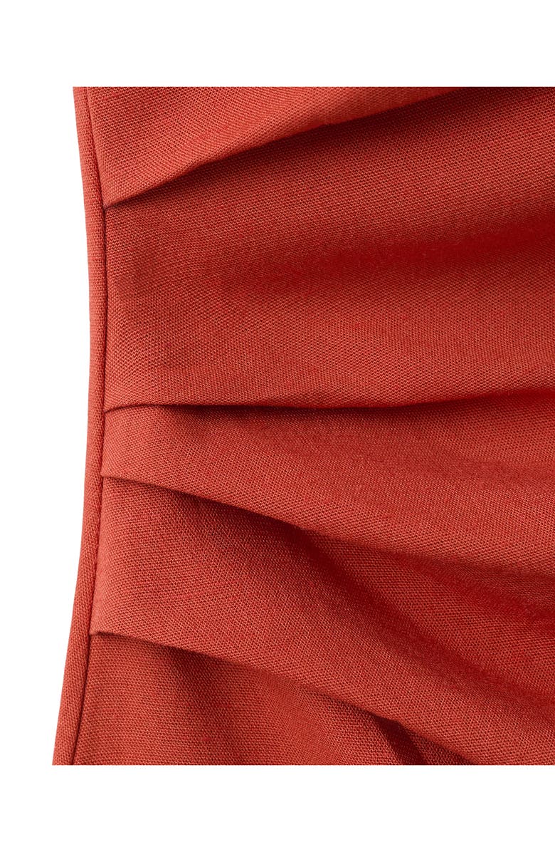 MANGO Draped Sleeveless Midi Dress, Alternate, color, Orange