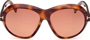 TOM FORD Inger 59mm Round Sunglasses