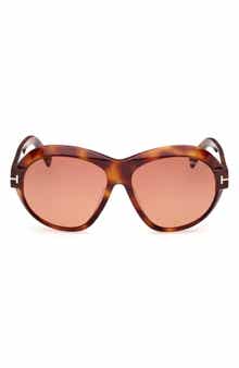 TOM FORD Inger 59mm Round Sunglasses