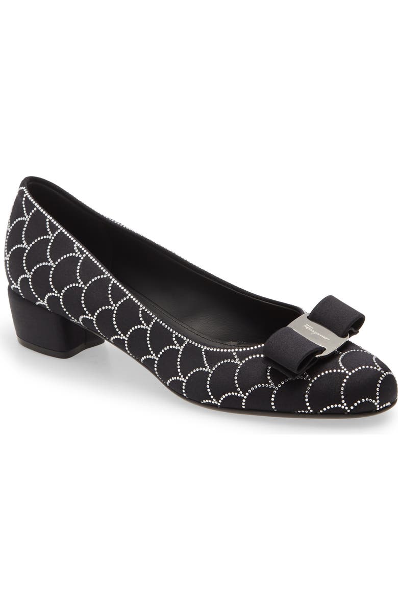 FERRAGAMO Salvatore Ferragamo Vara Crystal Scallop Pump, Main, color,