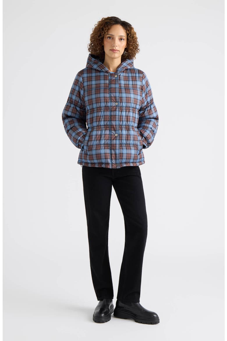 Fenna Hooded Puffer Jacket, Alternate, color, BLUE PLAID