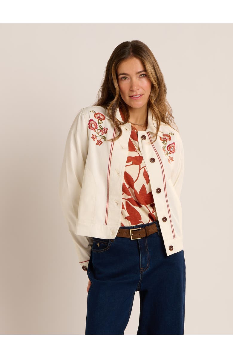 Brakeburn Celestina Floral Embroidery Jacket, Main, color, Cream