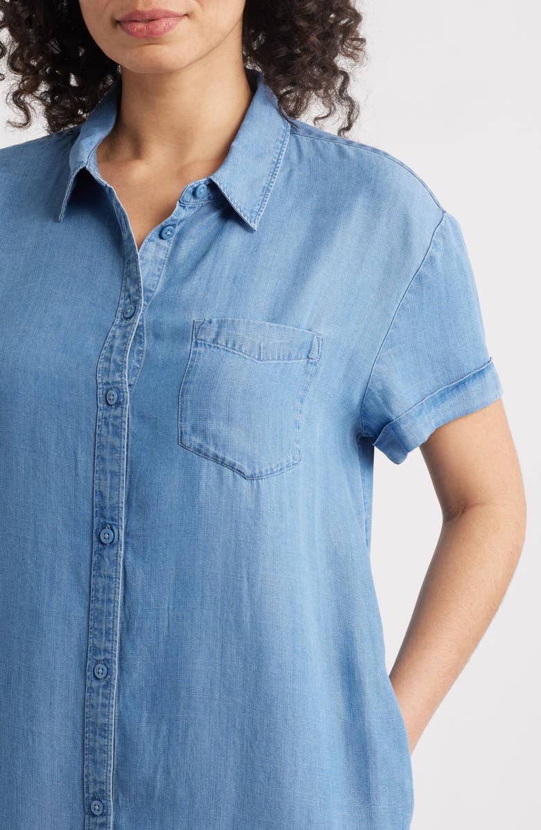 Caslon<sup>®</sup> Chambray Shirtdress, Alternate, color, Medium Wash