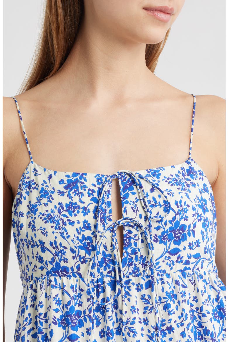 Mica Print Cotton Blend Tiered Maxi Sundress, Alternate, color, BLUE MARGUERITE