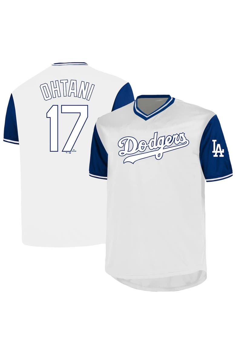 Men's Profile Shohei Ohtani White Los Angeles Dodgers Big & Tall Name & Number Birdeye V-Neck T-Shirt, Main, color, White