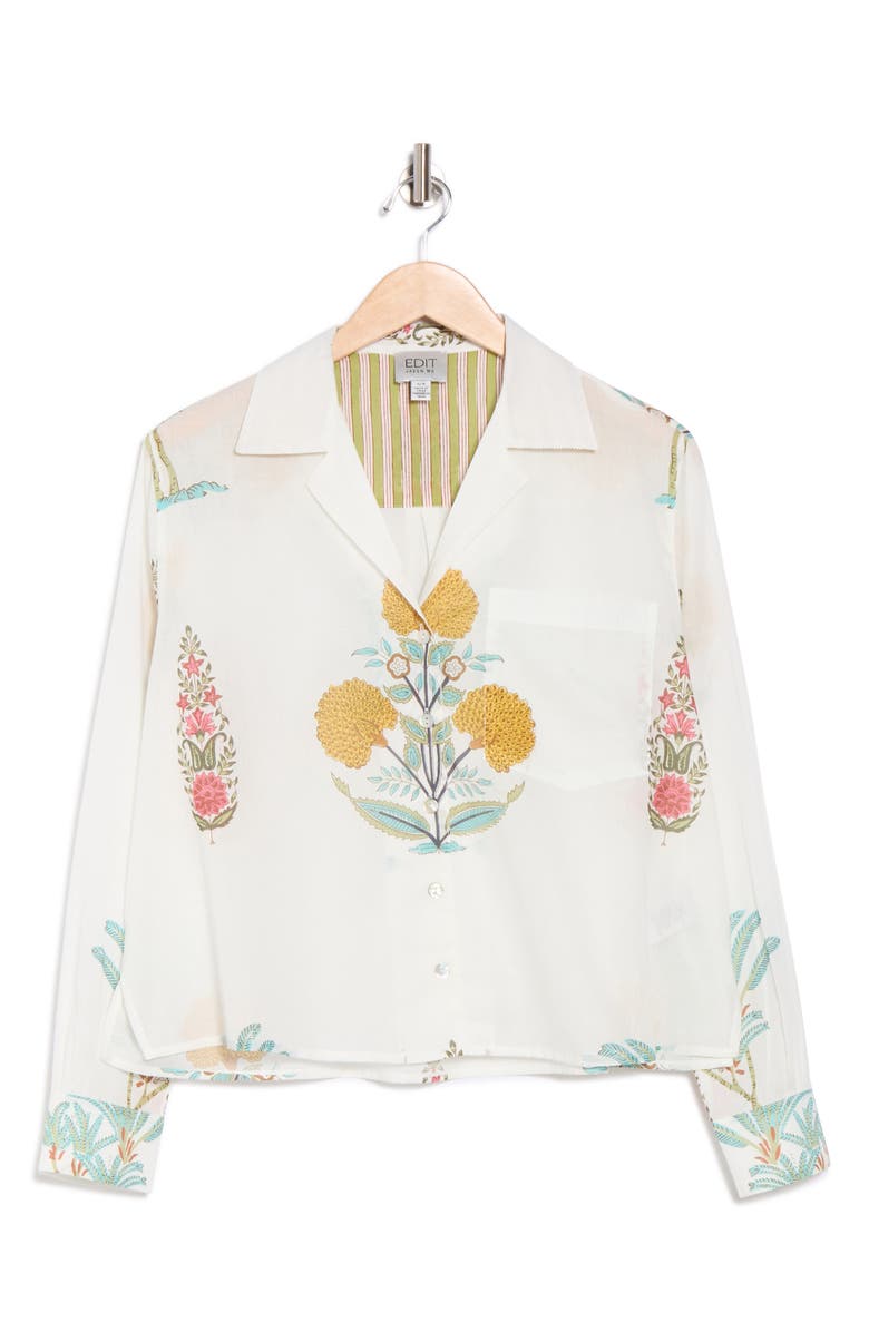 Floral Notch Collar Button-Up Shirt