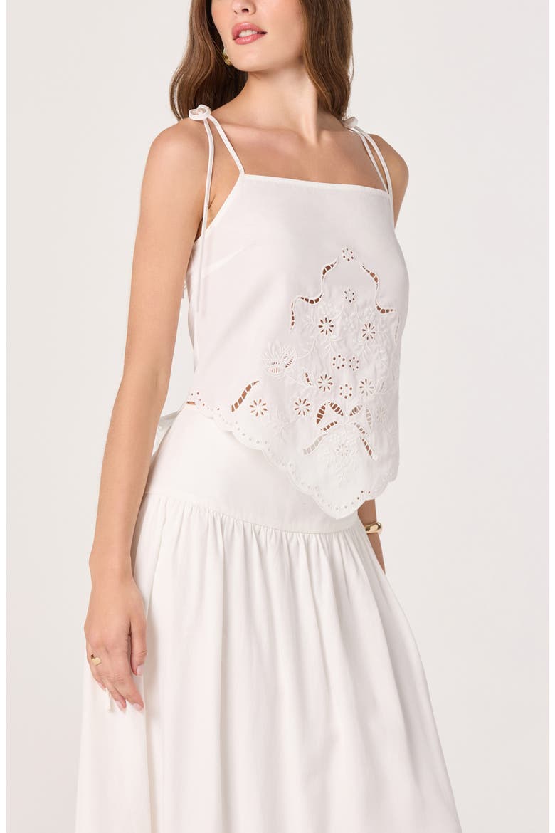 Stevie Eyelet Embroidery Camisole, Alternate, color, WHITE