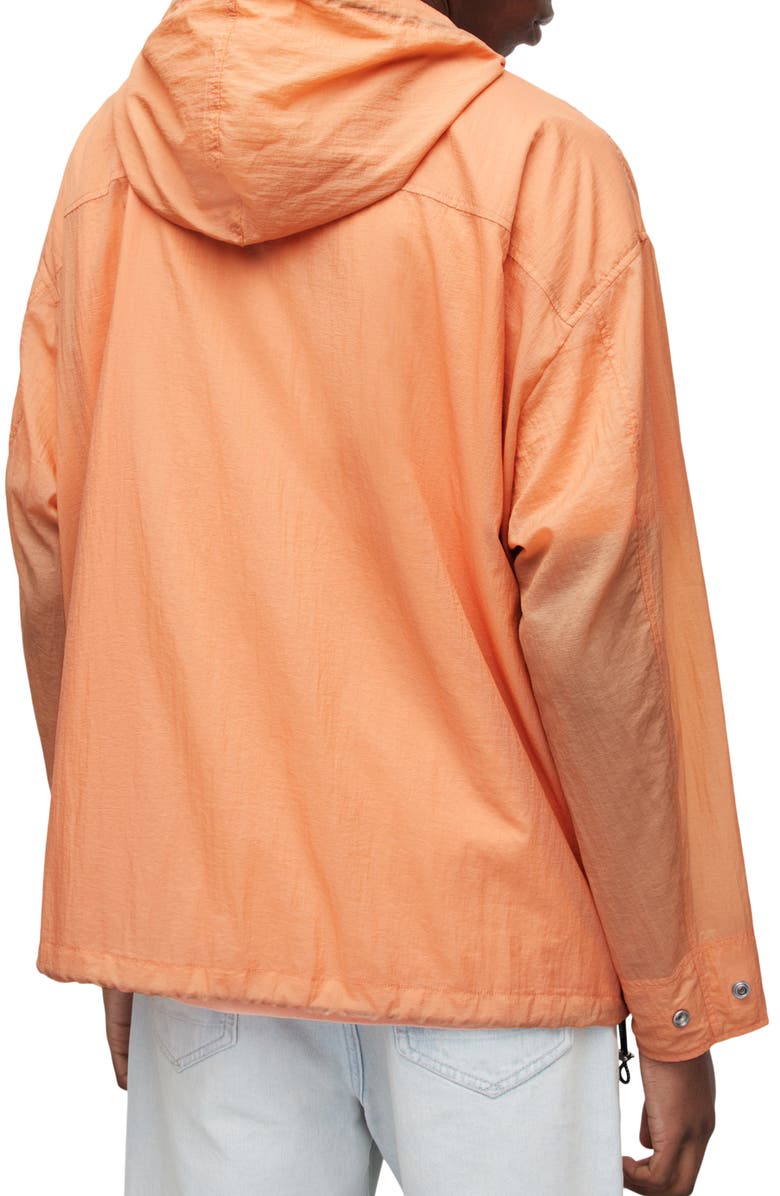 AllSaints Loco Quarter Zip Hooded Anorak, Alternate, color, Peached Orange