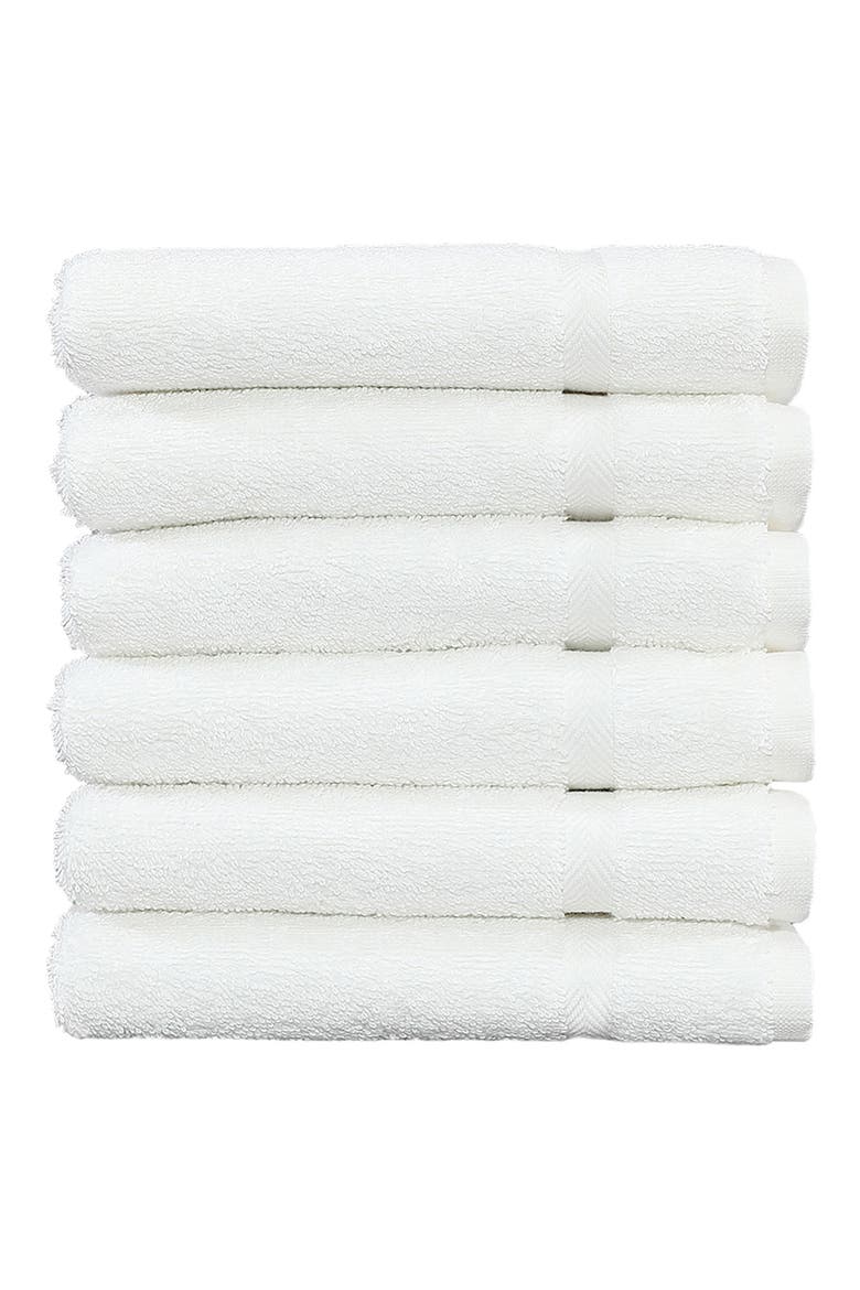 Denzi Turkish Cotton Washcloth - Set of 6, Alternate, color, WHITE
