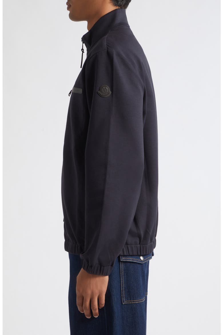 Cotton Blend Zip Cardigan, Alternate, color, DARK NAVY BLUE