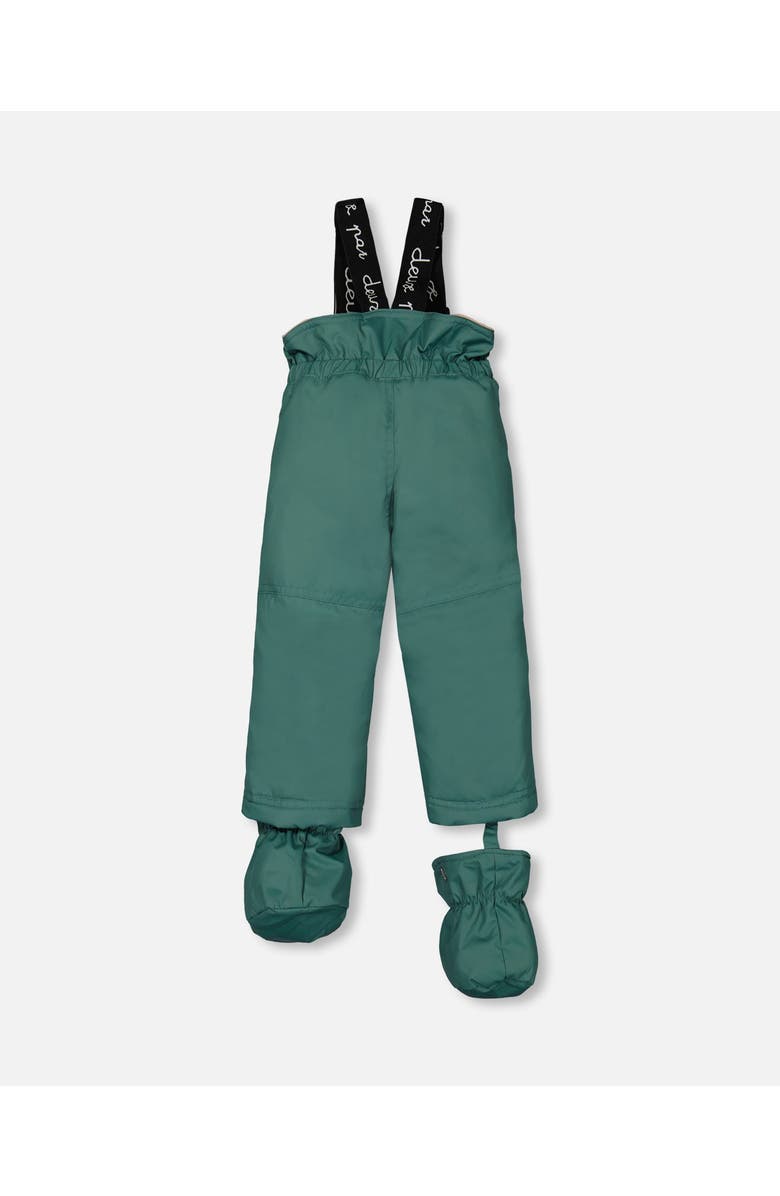 Deux par Deux Baby Girl's Two Piece Baby Snowsuit Sage Green And Printed Cats, Alternate, color, 