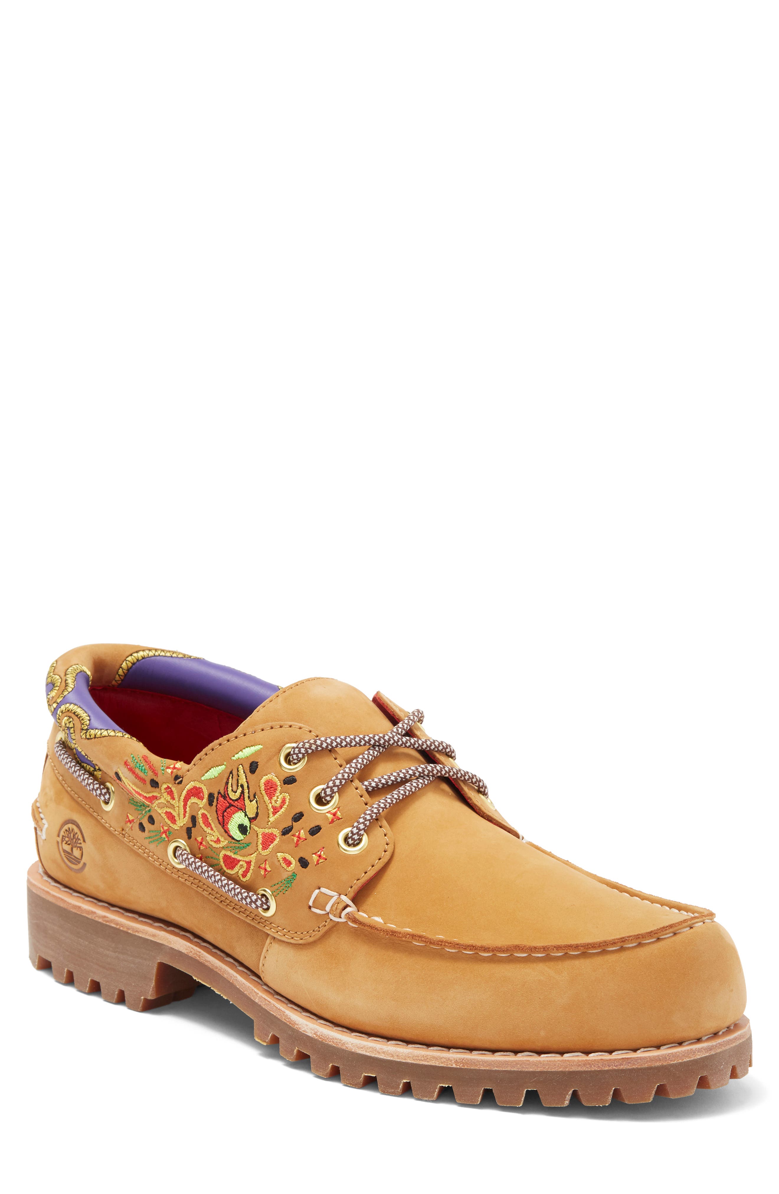 Timberland x CLOT Embroidered Lug Sole Boat Shoe, Main, color, 