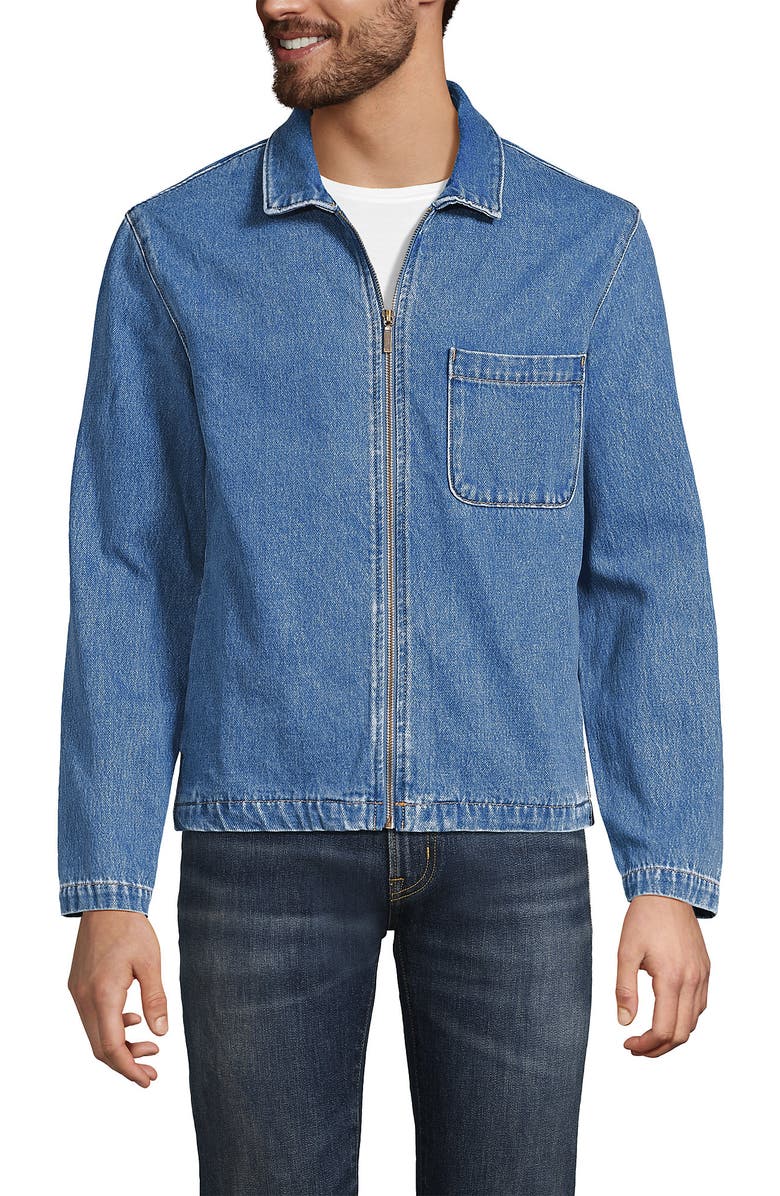 Lands' End Lightweight Full Zip Jacket, Alternate, color, Stone Wash