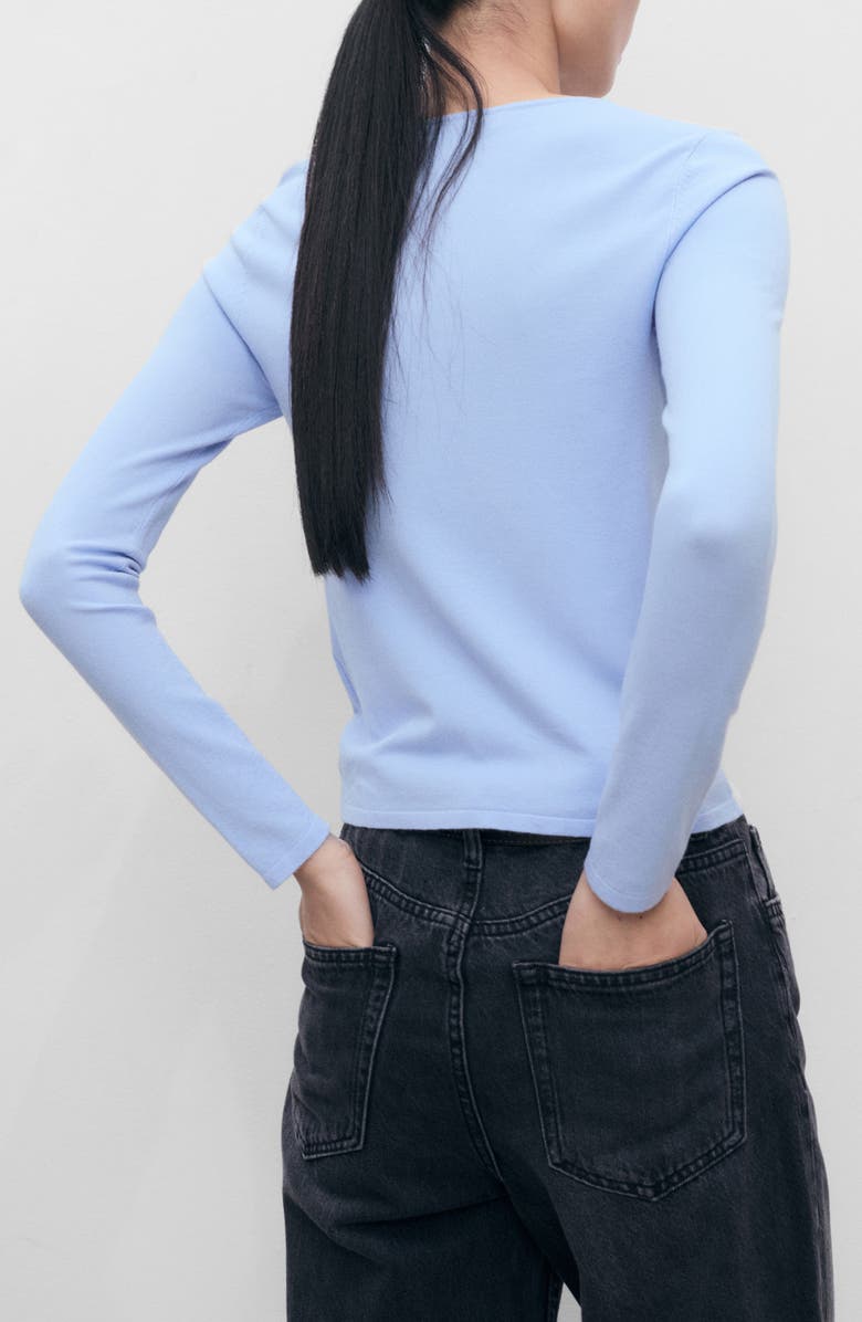 MANGO Fine Knit Sweater, Alternate, color, Sky Blue
