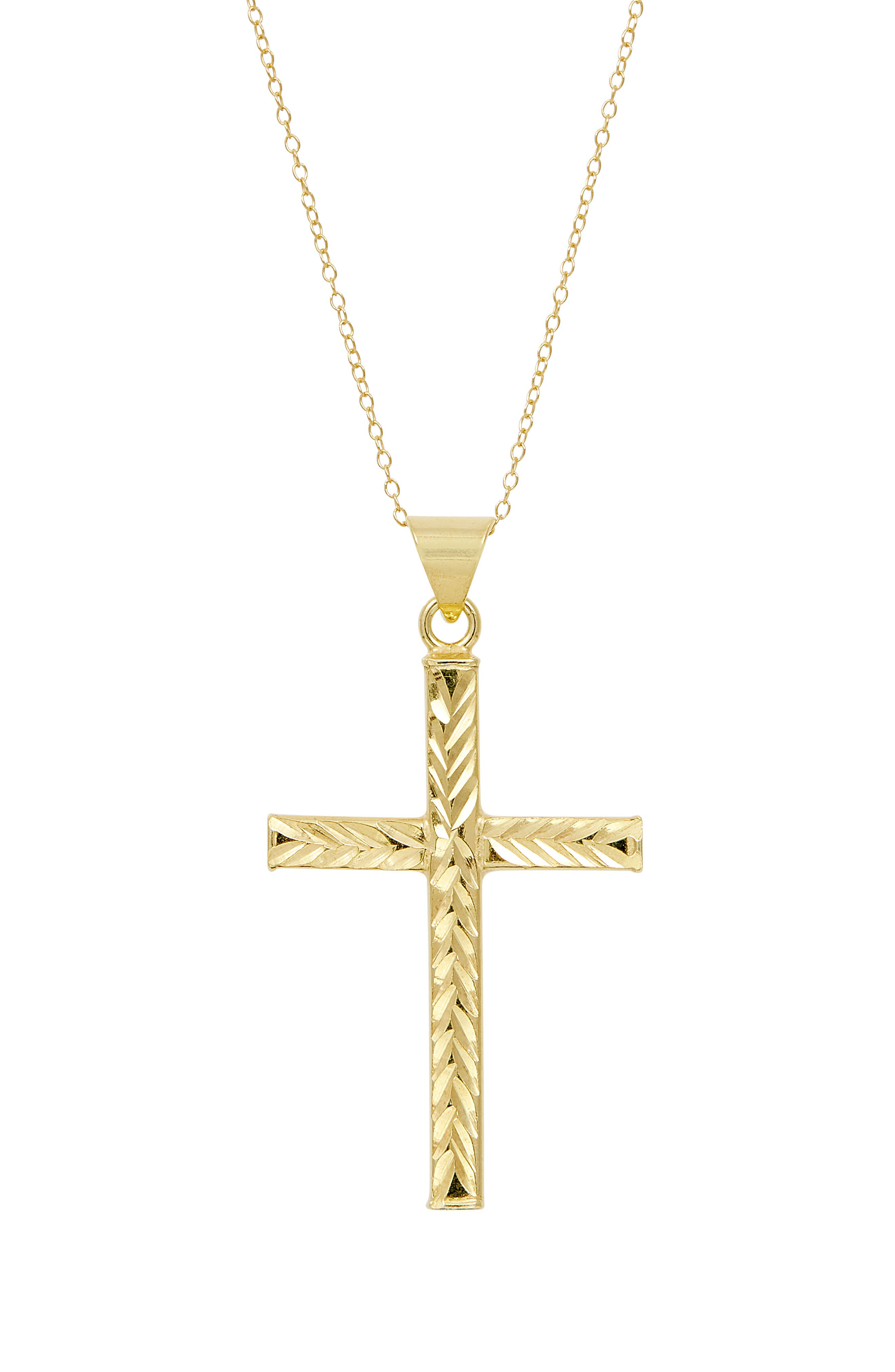 SAVVY CIE JEWELS Textured Cross Pendant Necklace